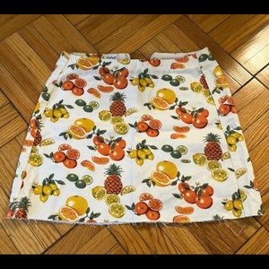 Urban Outfitters BDG Mini Skirt Fruit White Denim XS.